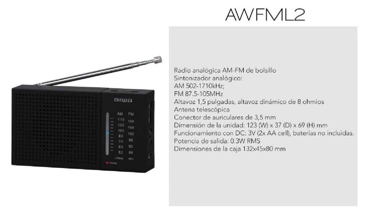 Radio AIWA Analogo AM / FM Original